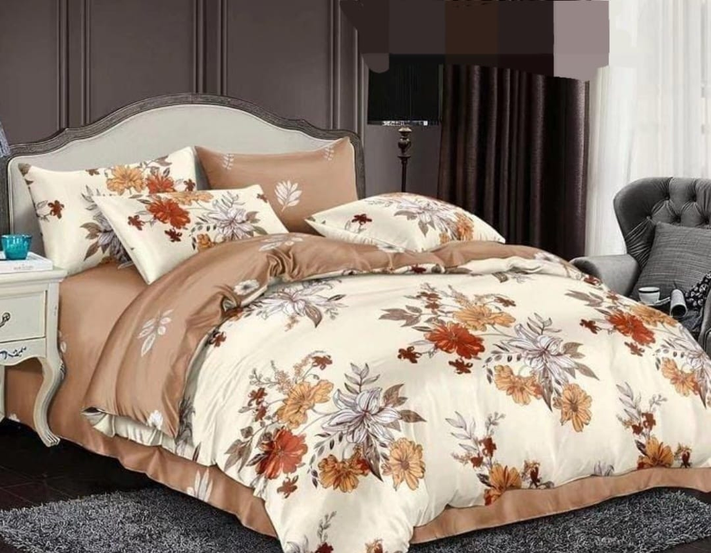 UPNEJA V HANDLOOM Prime Polycotton Printed Double Bedsheet with two pillow cover ( 90"X100")