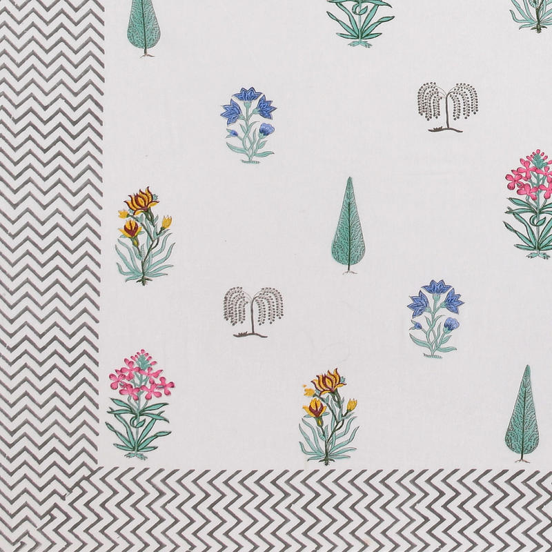 COTTON BEDSHEET, HAND Block Print Bedsheet with 2 Pillow Cover Bedroom Home Decor Flower Bedsheet Cotton Double For Indian Design Bedsheet